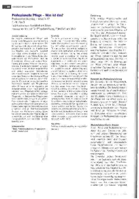 Vorschauseite 1: Professionelle Pflege - Was ist das?