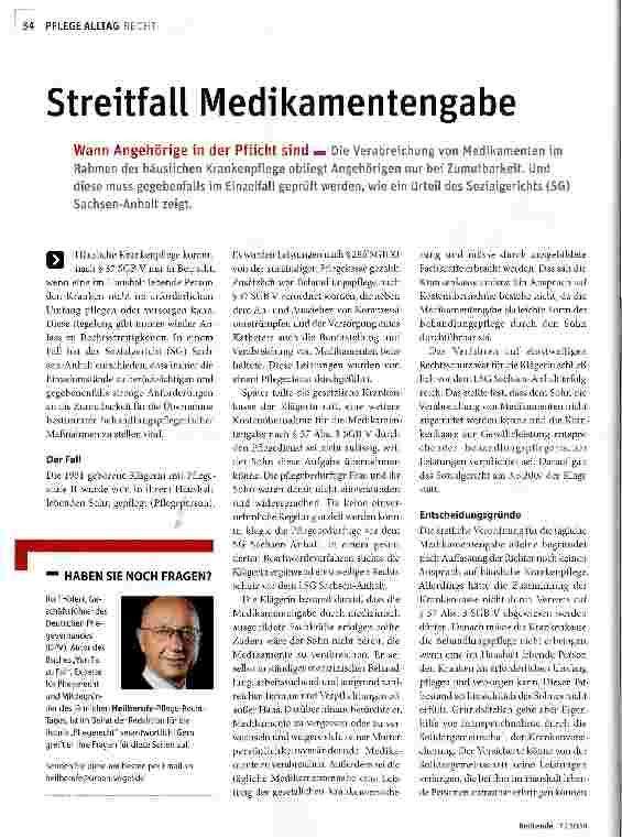Vorschauseite 1: Streitfall Medikamentengabe