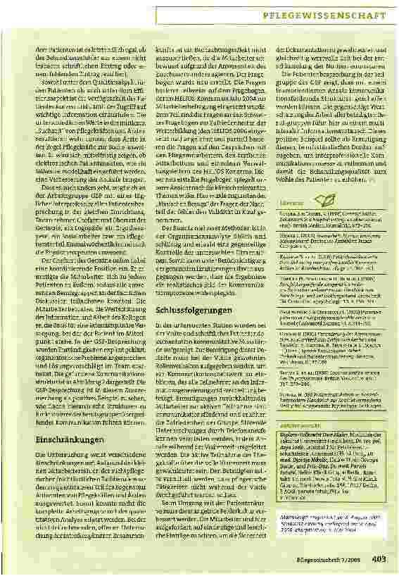 Vorschauseite 4: Interkommunikation und InformationsweitergabeEine explorative Studie zur Visite und Patientendokumentation