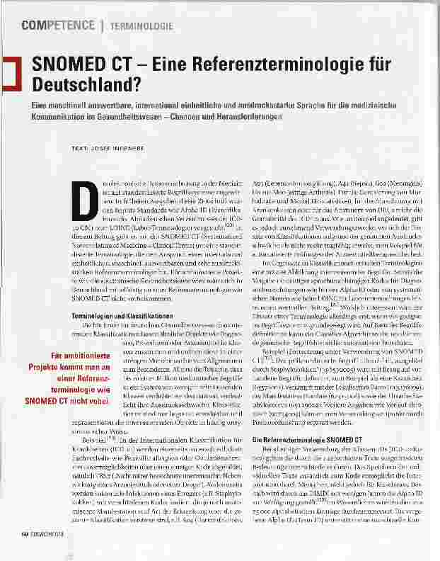 Vorschauseite 1: SNOMED CT-Referenzterminologie für Deutschland?