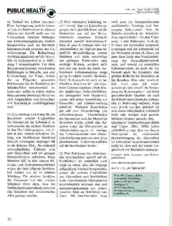 Vorschauseite 2: Soziale Ungleichheit der Mortalität im Lebenslauf