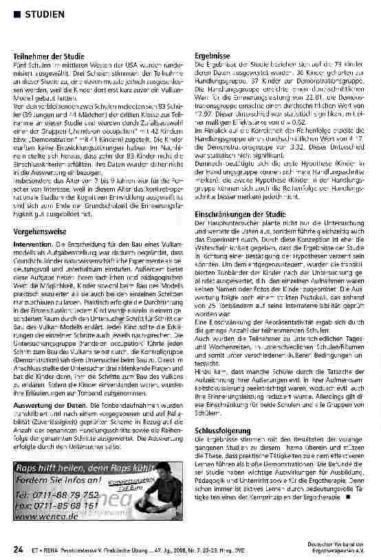Vorschauseite 2: Praktische Übung oder Vorführung? Ein Vergleich hinsichtlich der Auswirkung auf das Erinnerungsvermögen von Kindern