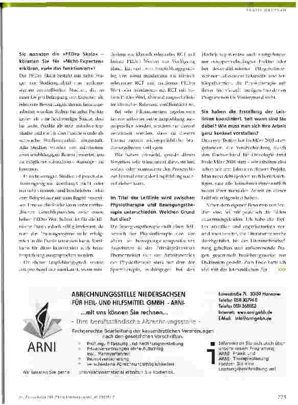 Vorschauseite 2: Deutschsprachige Leitlinie zur Physiotherapie bei Osteoporose - fertig!