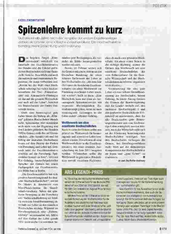 Vorschauseite 1: Spitzenlehre kommt zu kurz