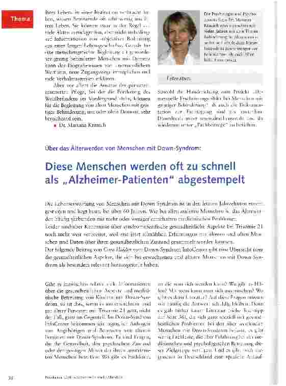 Vorschauseite 1: Diese Menschen werden oft zu schnell als „Alzheimer-Patienten abgestempelt