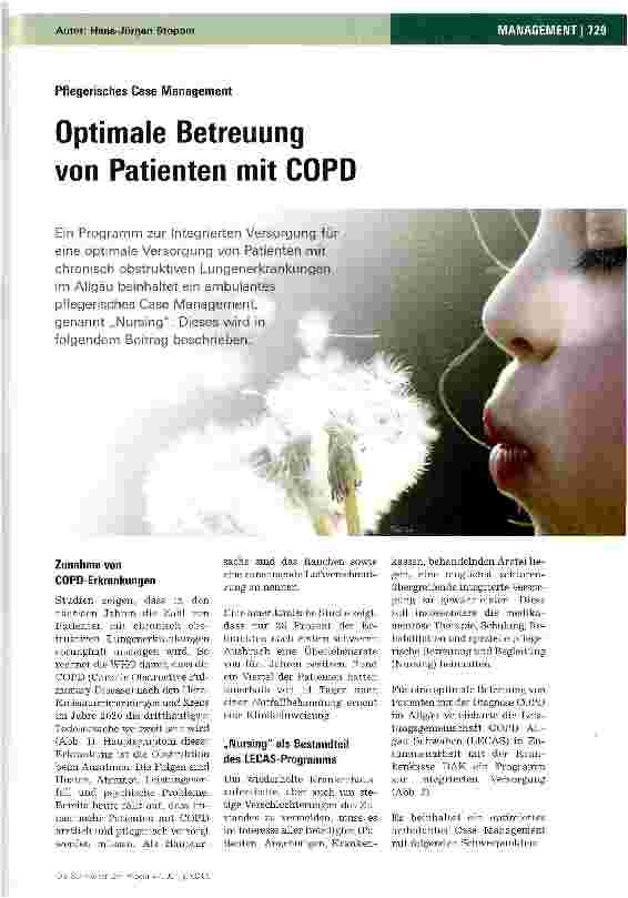 Vorschauseite 1: Pflegerisches Case Management: Optimale Betreuung von Patienten mit COPD