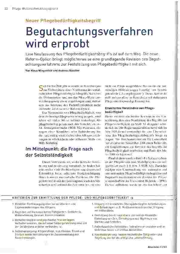 Vorschauseite 1: Begutachtungsverfahren wird erprobt
