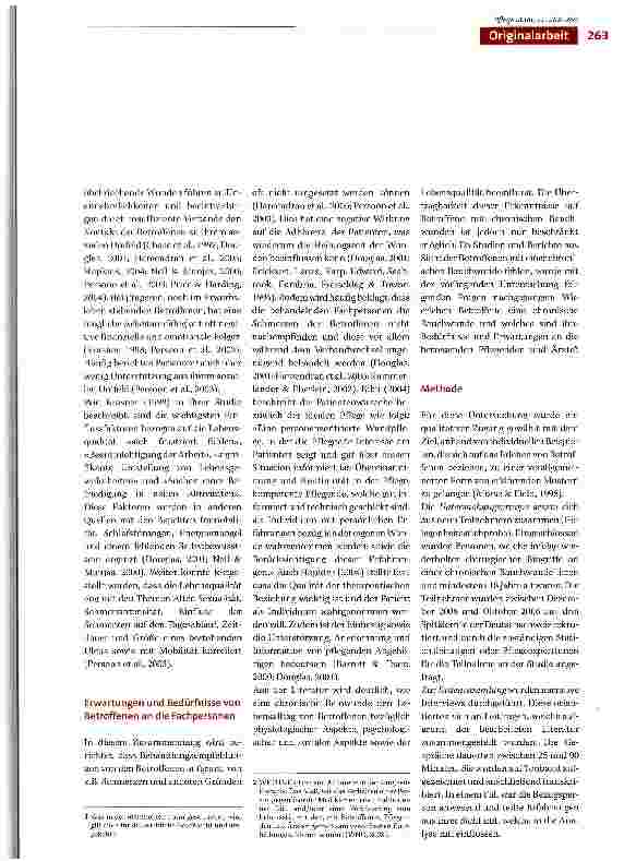 Vorschauseite 2: Leben mit einer chronischen Bauchwunde -Die Erfahrung Betroffener und ihre Erwartungen an die betreuenden Fachpersonen