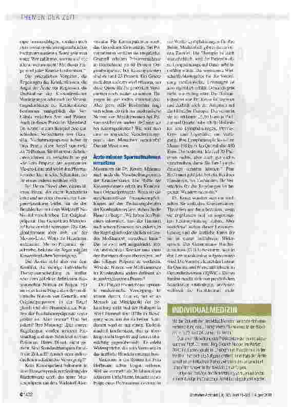 Vorschauseite 2: Der Arzt in Fesseln - und der Patient im Abseits