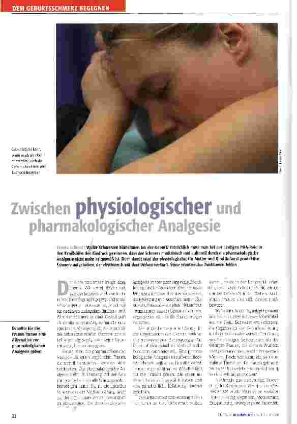 Vorschauseite 1: Zwischen physiologischer und pharmakologischer Analgesie