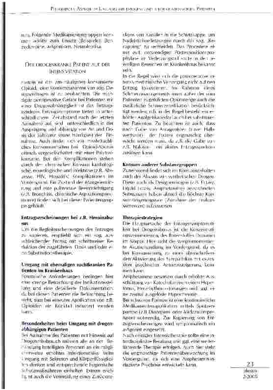 Vorschauseite 2: PFLEGERISCHE ASPEKTE IM UMGANG MIT DROGEN-UND ALKOHOLABHÄNGIGENPATIENTEN AUF DER INTENSIVSTATION