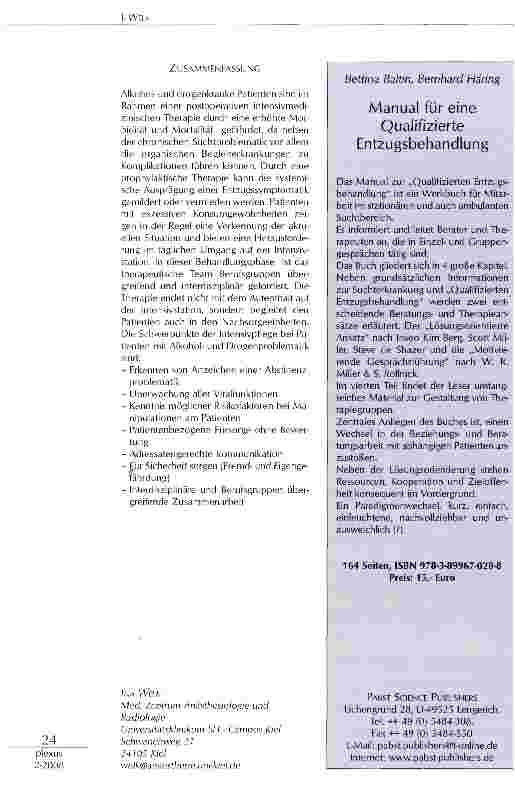 Vorschauseite 3: PFLEGERISCHE ASPEKTE IM UMGANG MIT DROGEN-UND ALKOHOLABHÄNGIGENPATIENTEN AUF DER INTENSIVSTATION