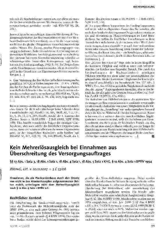 Vorschauseite 1: Kein Mehrerlösausgleich bei Einnahmen aus Überschreitung des Versorgungsauftrages