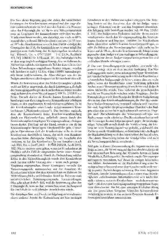 Vorschauseite 4: Kein Mehrerlösausgleich bei Einnahmen aus Überschreitung des Versorgungsauftrages