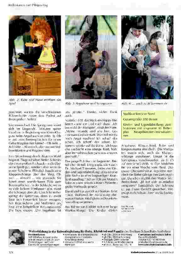 Vorschauseite 2: Schmerzen ade, Augsburger Puppenkiste juhe -Kliniktour macht Halt im Stadtkrankenhaus Soest