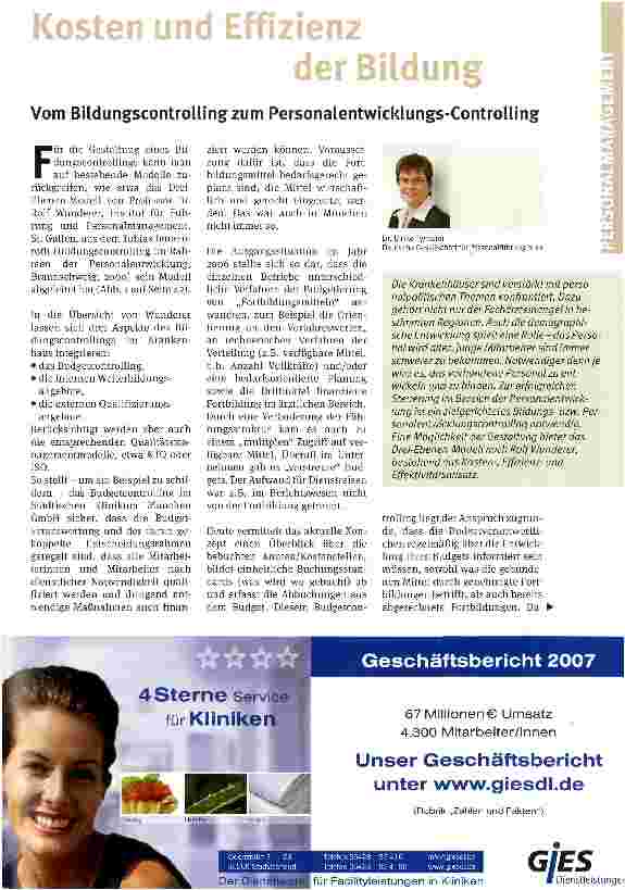 Vorschauseite 1: Kosten und Effizienz der BildungVom BildungscontroUingzum PersonalentwickLungs-Controlling