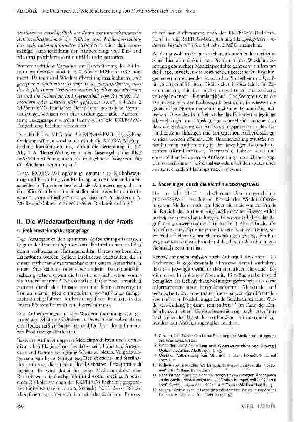 Vorschauseite 2: Die Wiederaufbereitung von Medizinprodukten in der Praxis