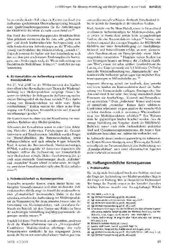 Vorschauseite 5: Die Wiederaufbereitung von Medizinprodukten in der Praxis