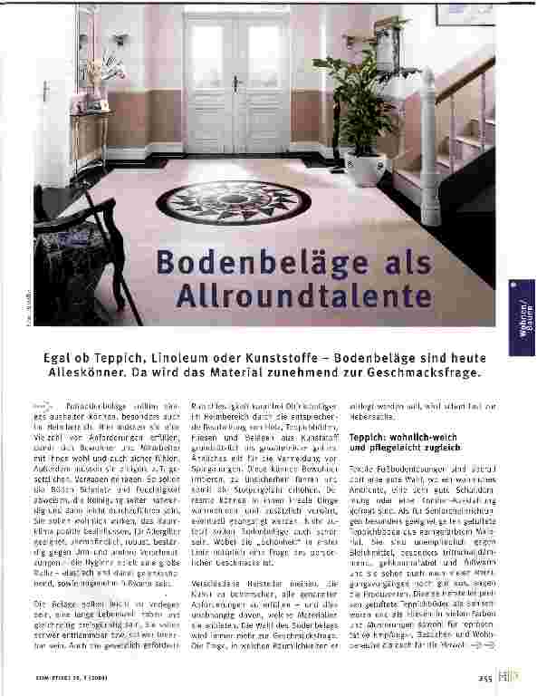 Vorschauseite 1: Bodenbeläge als Allroundtalente