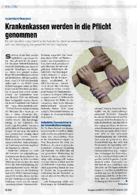 Vorschauseite 1: Krankenkassen werden in die Pflicht genommen
