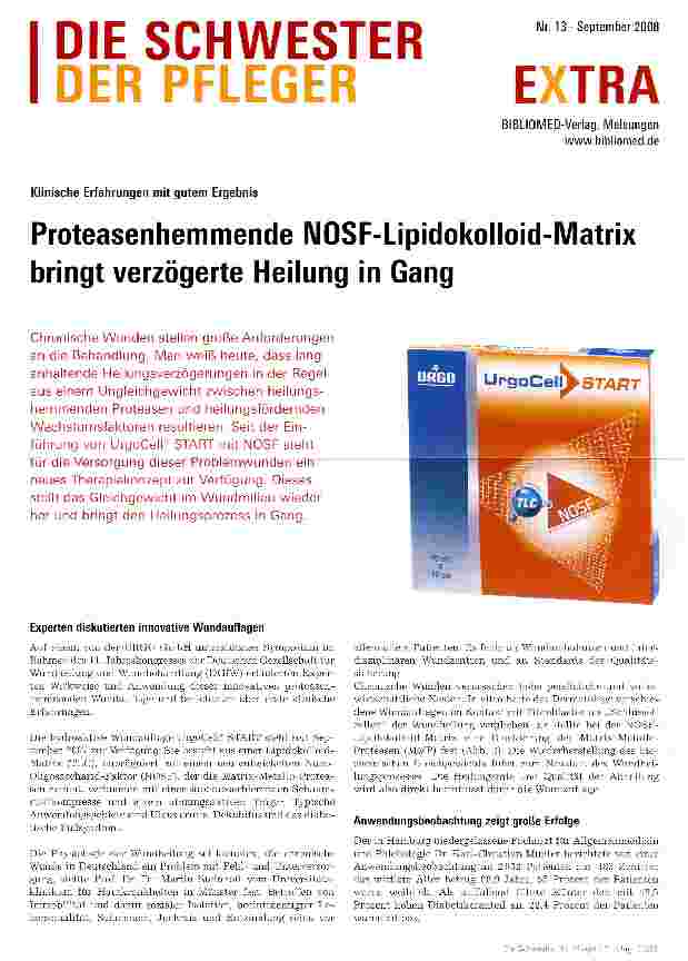 Vorschauseite 1: Proteasenhemmende NOSF-Lipidokolloid-Matrix bringt verzögerte Heilung in Gang