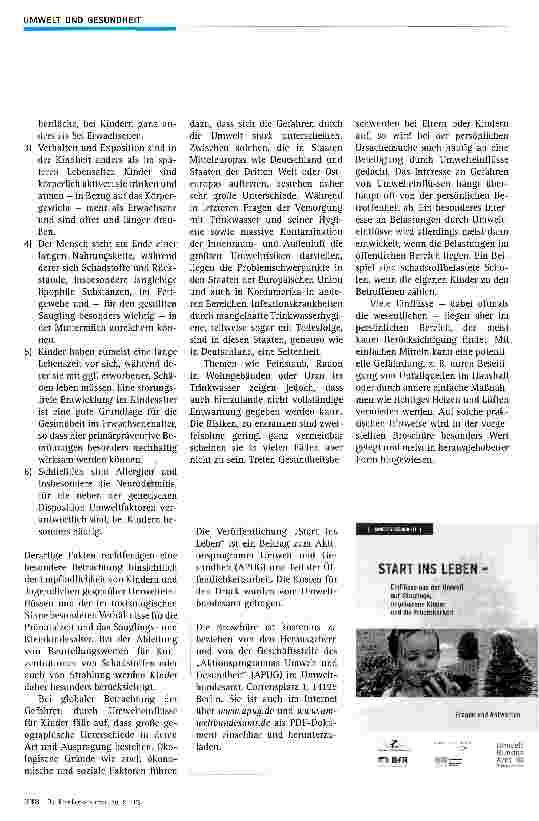 Vorschauseite 3: Gesunde Umwelt für unsere Kinder?