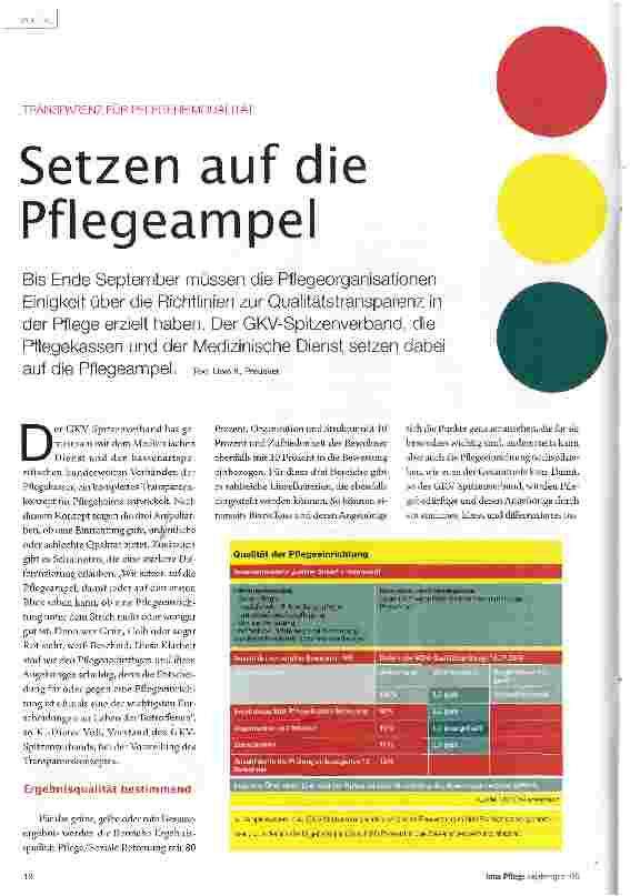 Vorschauseite 1: Setzen auf die Pflegeampel