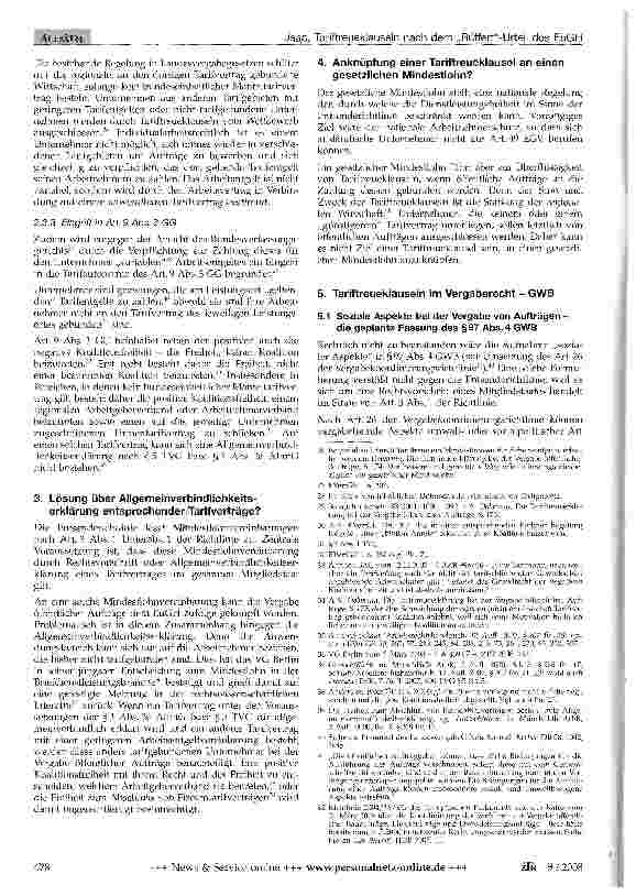 Vorschauseite 3: Tariftreueklauseln nach dem „Rüffert-Urteil des EuGHAuswirkungen auf Mindestlohndebatte und Vergaberechtsreform