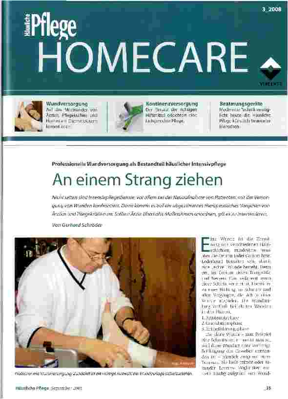 Vorschauseite 1: Professionelle Wundversorgung als Bestandteil häuslicher IntensivpflegeAn einem Strang ziehen