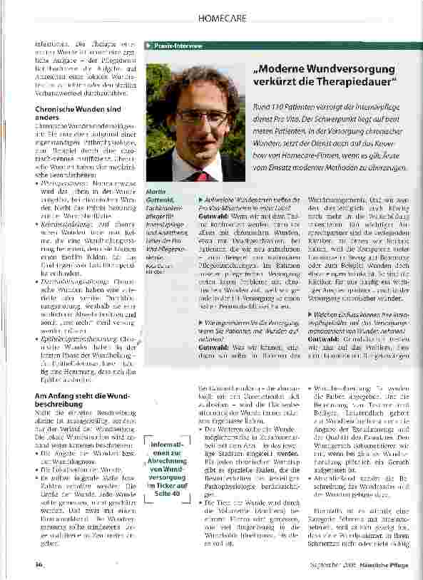 Vorschauseite 2: Professionelle Wundversorgung als Bestandteil häuslicher IntensivpflegeAn einem Strang ziehen