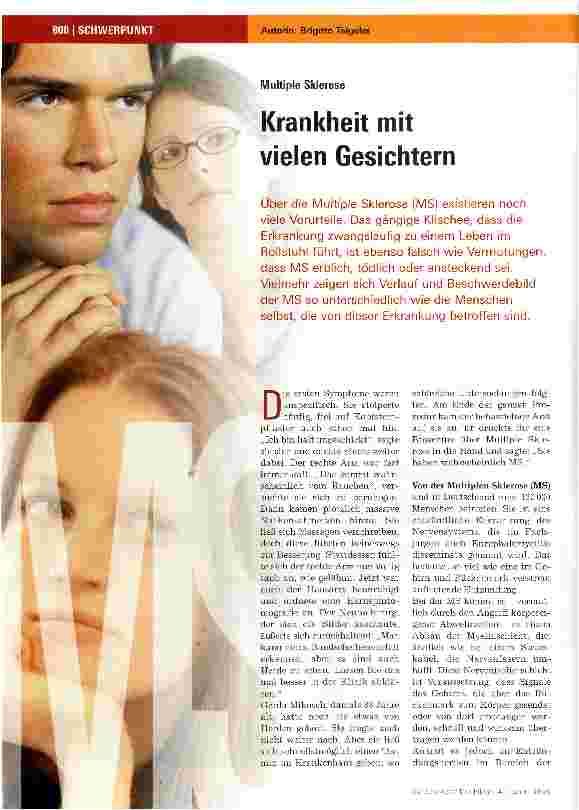 Vorschauseite 1: Multiple SkleroseKrankheit mit vielen Gesichtern
