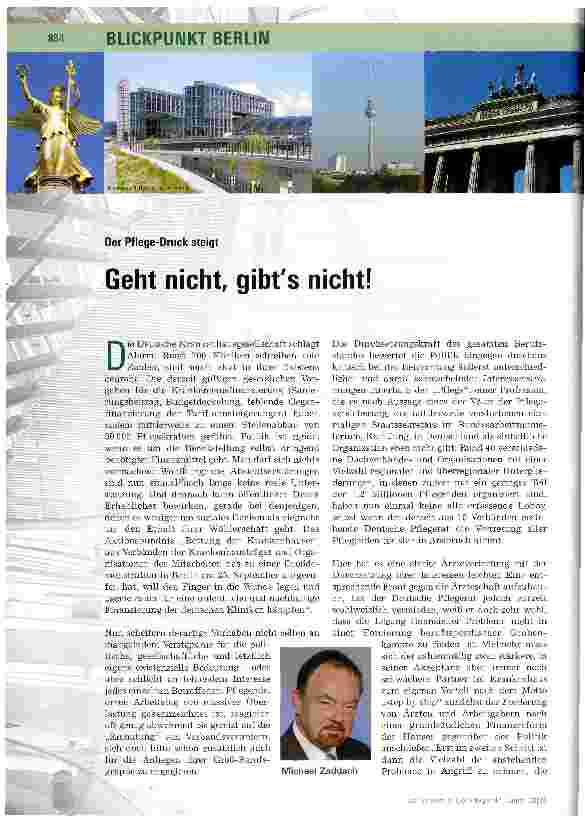 Vorschauseite 1: Der Pflege-Druck steigtGeht nicht gibt s nicht!