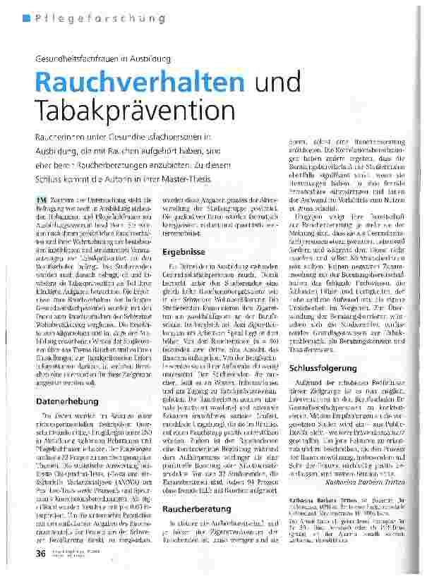 Vorschauseite 1: Rauchverhalten und Tabakprävention