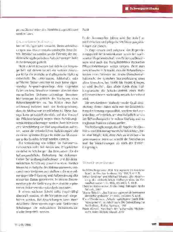 Vorschauseite 6: Qualitätssicherung und Haftpflichtmanagement - Aus Fehlern lernen