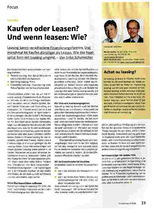 Vorschauseite 1: Kaufen oder Leasen? Und wenn leasen: Wie?