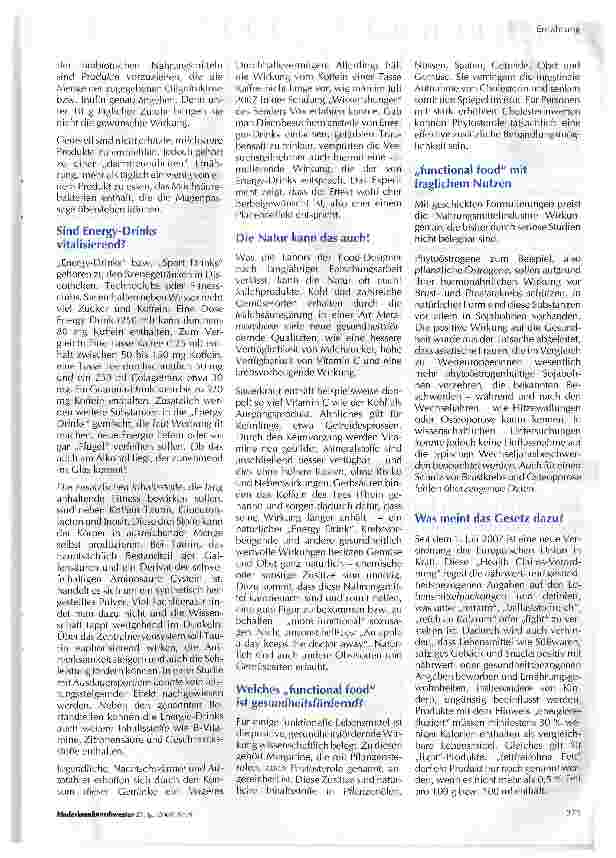 Vorschauseite 2: Wie gesund ist „functional food?