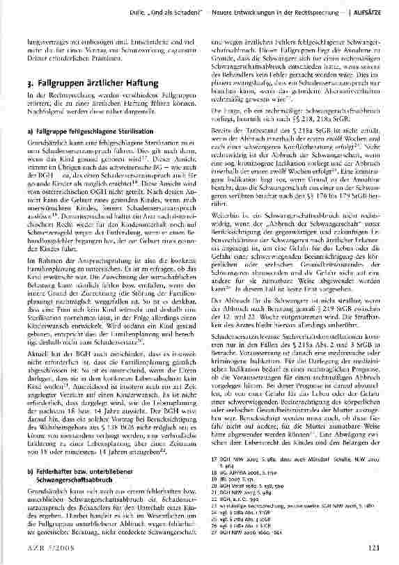 Vorschauseite 3: „Kind als Schaden?— Neuere Entwicklungen in der Rechtsprechung