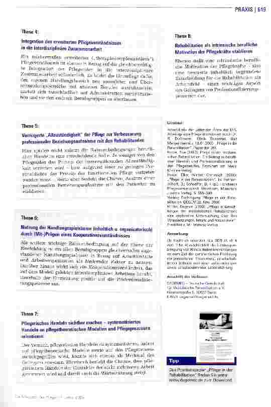 Vorschauseite 4: Arbeitskreis REHA und Pflege Positionspapier Pflege in der Rehabilitation