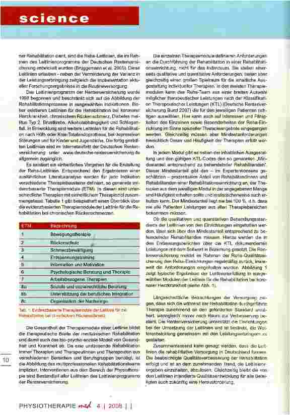 Vorschauseite 2: Evidenzbasierte Rehabilitation zwischen Standardisierung und Individualisierung
