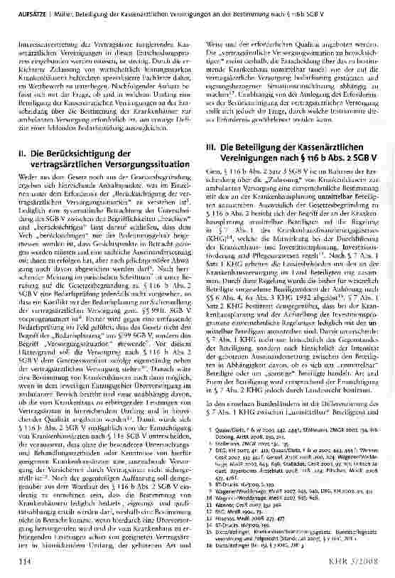 Vorschauseite 2: Die Beteiligung der Kassenärztlichen Vereinigungen an der Entscheidung über die Bestimmung von Krankenhäusern zur ambulanten Versorgung