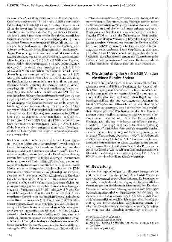 Vorschauseite 4: Die Beteiligung der Kassenärztlichen Vereinigungen an der Entscheidung über die Bestimmung von Krankenhäusern zur ambulanten Versorgung
