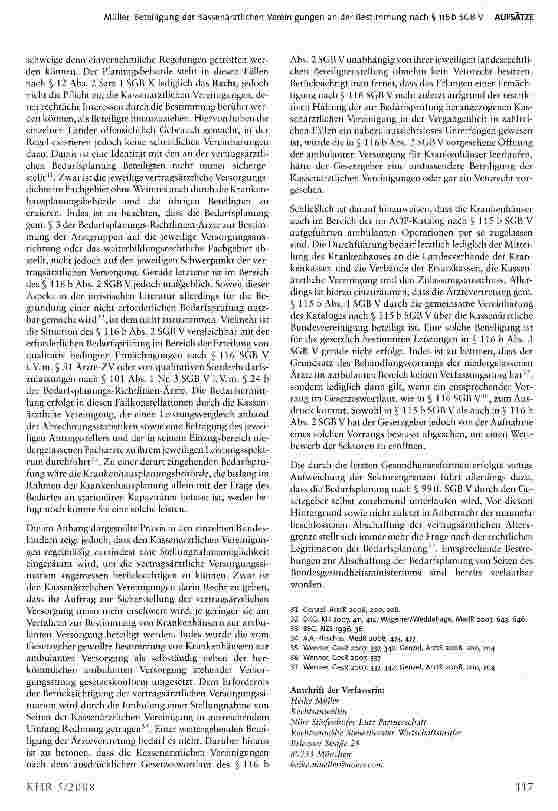 Vorschauseite 5: Die Beteiligung der Kassenärztlichen Vereinigungen an der Entscheidung über die Bestimmung von Krankenhäusern zur ambulanten Versorgung