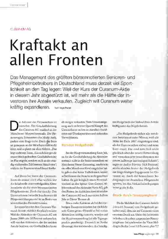 Vorschauseite 1: Kraftakt an allen Fronten