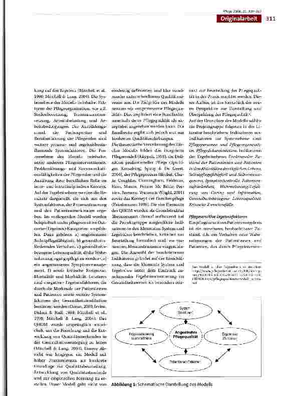 Vorschauseite 3: Das auf Basis des «Ouality of Health Outcome Model» (OHOM) entwickelte Zürcher Pflege-Oualitätsmodell: Eine neue Perspektive zur Messung der Pflegequalität