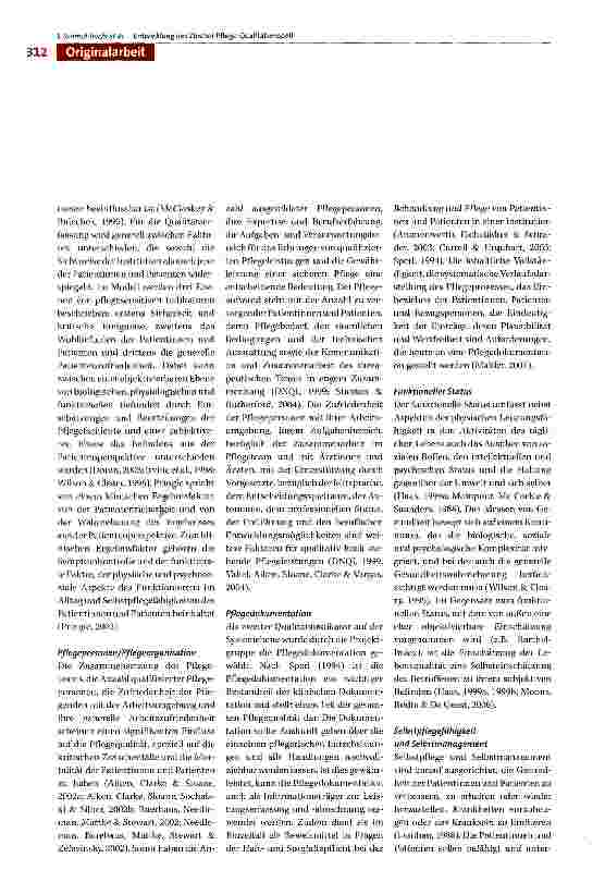 Vorschauseite 4: Das auf Basis des «Ouality of Health Outcome Model» (OHOM) entwickelte Zürcher Pflege-Oualitätsmodell: Eine neue Perspektive zur Messung der Pflegequalität