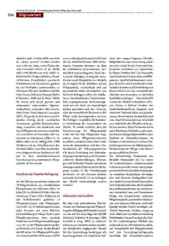 Vorschauseite 6: Das auf Basis des «Ouality of Health Outcome Model» (OHOM) entwickelte Zürcher Pflege-Oualitätsmodell: Eine neue Perspektive zur Messung der Pflegequalität
