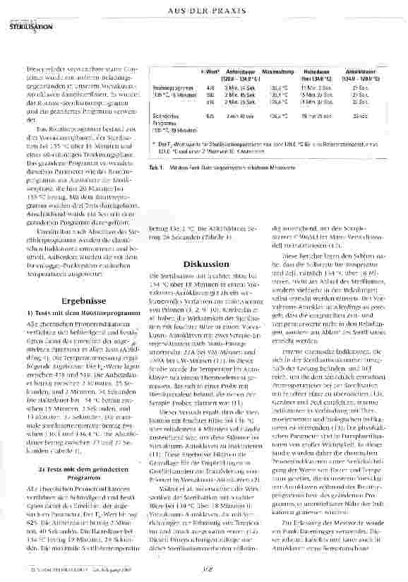 Vorschauseite 4: Untersuchung chemischer Indikatoren für die Prionenwirksamkeit in einem Vorvakuum-Autoklaven mit einem Funk-Datenloggersystem