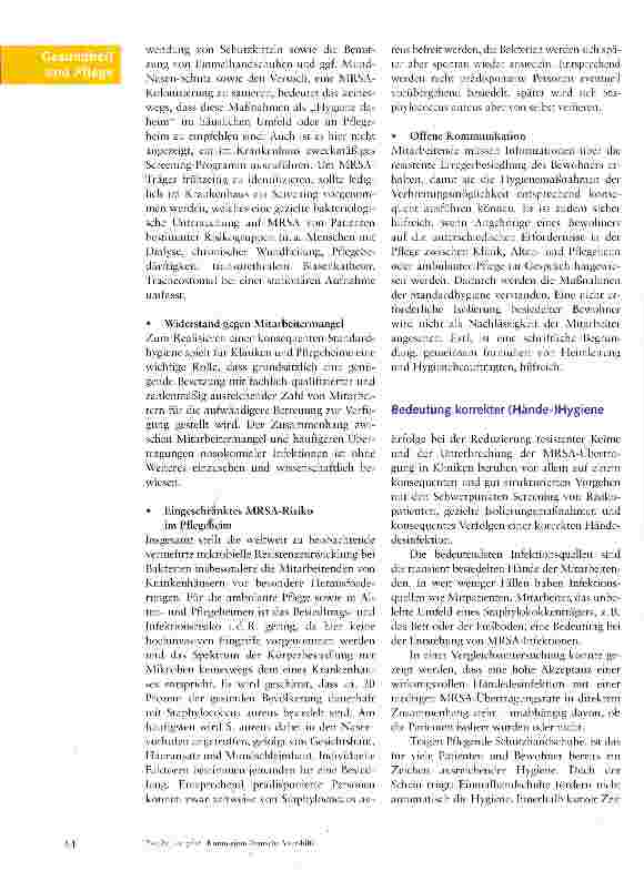 Vorschauseite 3: MRSA - aktuelle Hygienekonzepte für Menschen mit resistenten Mikroben in Altenpflege-Einrichtungen