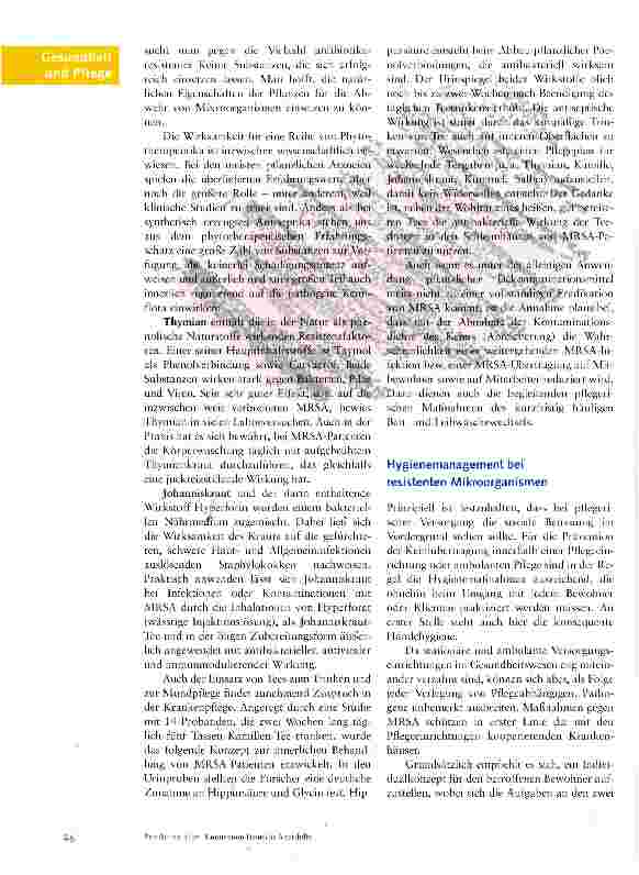 Vorschauseite 5: MRSA - aktuelle Hygienekonzepte für Menschen mit resistenten Mikroben in Altenpflege-Einrichtungen
