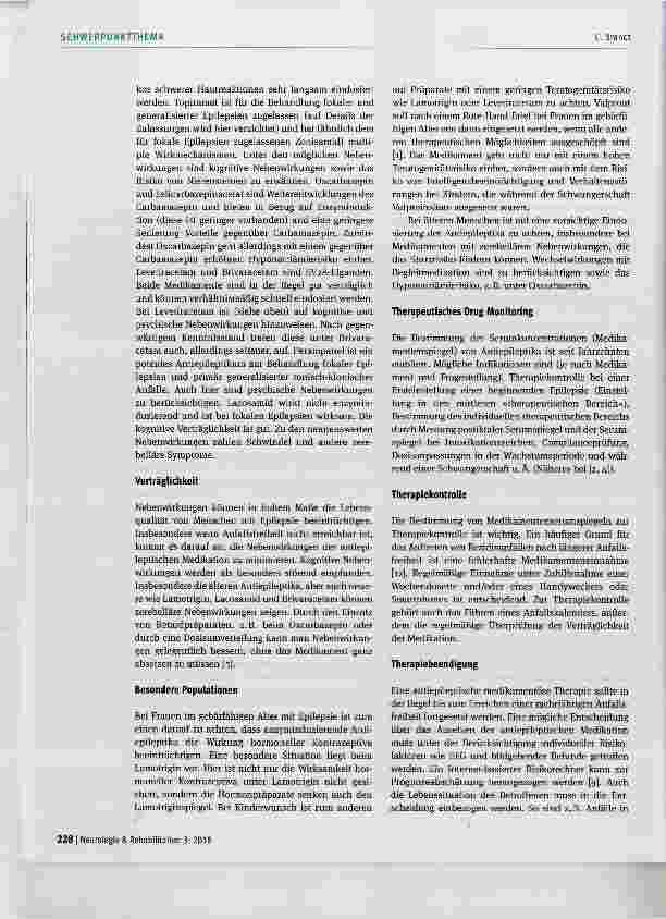 Vorschauseite 4: Antiepileptische Pharmakotherapie: Die Qual der Wahl